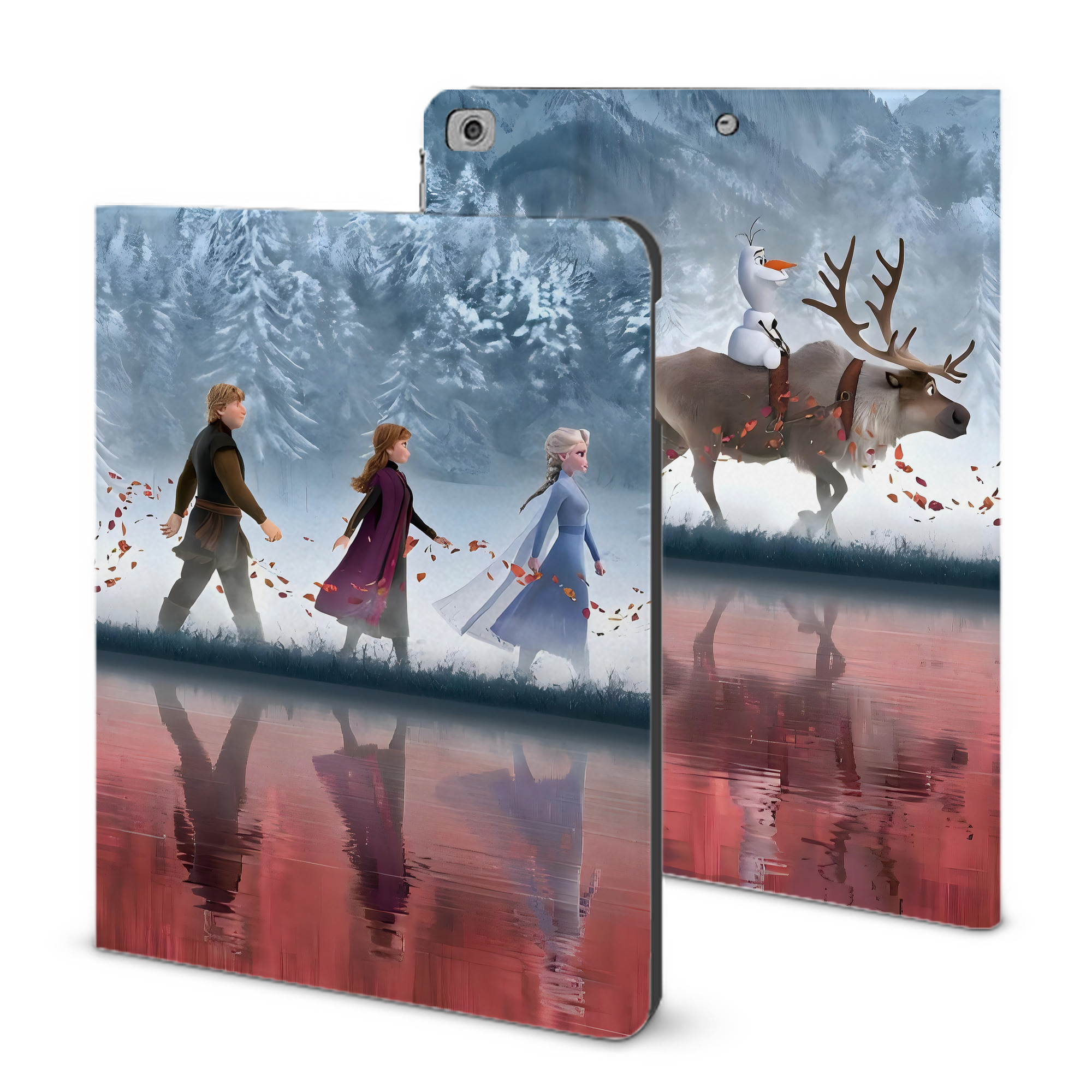 （画像用） アナと雪の女王 アンナ エルサ Frozen Anna Elsa IPad ケース ブック型 PUレザー TPU 耐衝撃 軽量 薄型 ペン収納なし 全面保護 IPad 各モデル対応